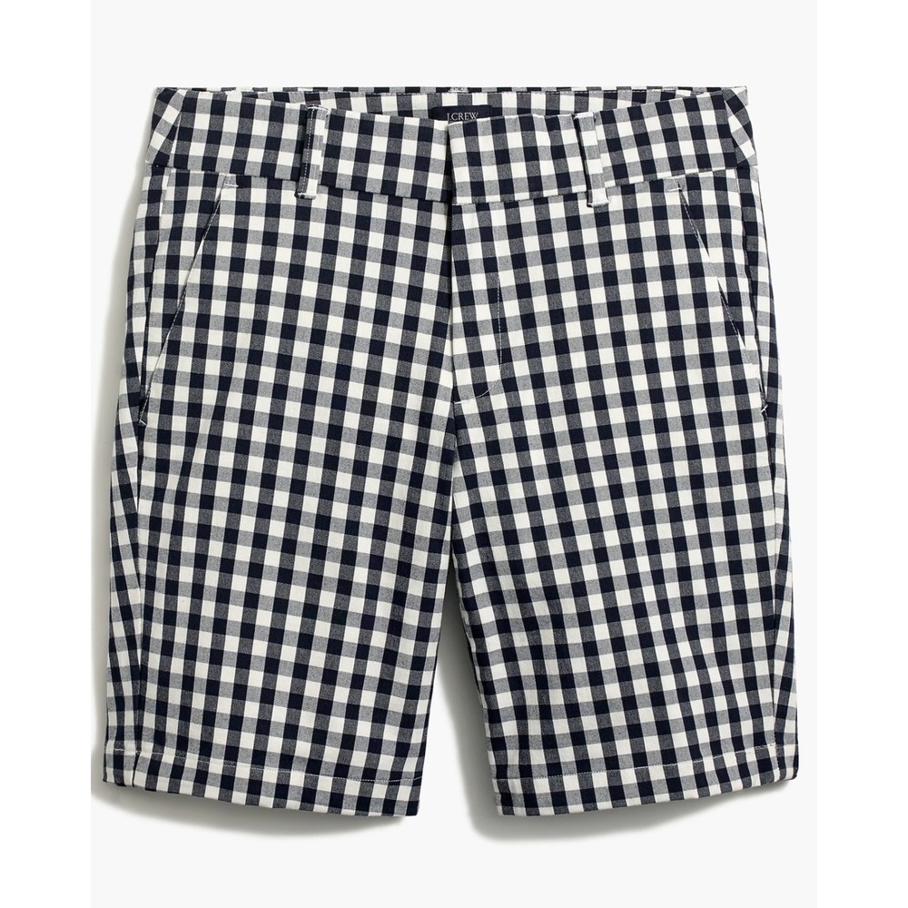 J.Crew Frankie Gingham Bermuda Chino Shorts Womens 6 Preppy Summer Cotton Blend